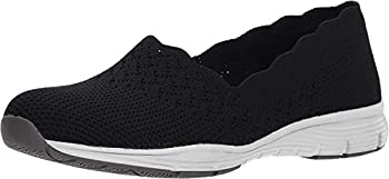 【中古】【輸入品・未使用】Skechers レディース シーガースタットスカラップ襟 エンジニアードスケッチニットスリッポン クラシックフィットローファー%ｶﾝﾏ% チャコール%ｶﾝ