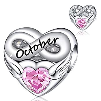 【中古】【輸入品・未使用】10月誕生石チャーム パンドラチャームブレスレット用 925スターリングシルバービーズ エンドレスラブチャーム ブレスレットとネックレス用ハッピ