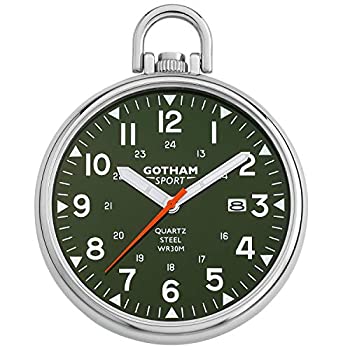 【中古】【輸入品・未使用】Gotham メンズ スポーツシリーズ ステンレススチール アナログ クォーツ 日付 懐中時計 # GWC14109SG