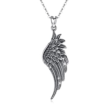 【中古】【輸入品・未使用】LOOVE 天使の翼ネックレス スターリングシルバー 守護天使の翼ペンダント 18インチのチェーン付き チャームジュエリーギフト 女性や女の子に