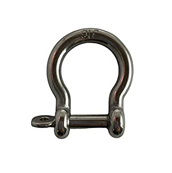 【中古】【輸入品・未使用】ステンレススチール 316 ボウシャックル ロックピン付き 1/4インチ (6mm) マリングレード
