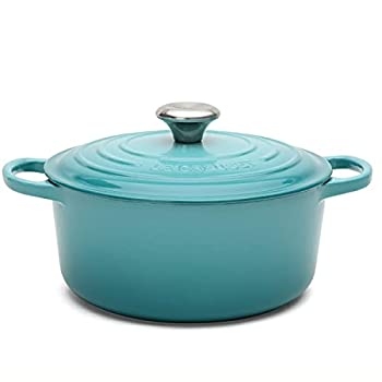 【中古】【輸入品・未使用】ル・クルーゼ/ルクルーゼ(Le Creuset) 両手鍋 ココットロンド 21177 24cm カリビアンブルー 17 (つまみシルバー) [並行輸入品]