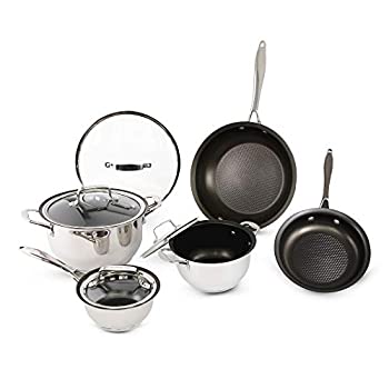 【中古】【インポート品・未当て嵌める】Wolfgang Puck ステンレス鋼スチール写真膳立て物の具9点書き割り 傷つきにくい ノン突っ支い棒上塗り 鍋 フライパン フライパン スキレット付き添い人 クリ