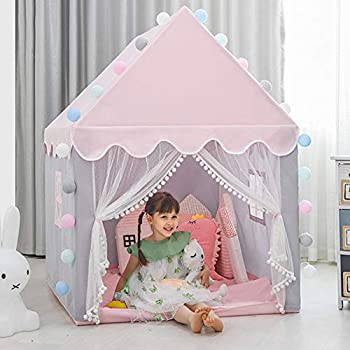 【中古】【輸入品・未使用】xinxin-homeキッズテント お城 テント 子供用テント 簡易テント おもちゃ プリンセスの城型 組み立て簡単 ハウス 室内 折り畳み式?LEDライト?お｜スカイマーケットプラス