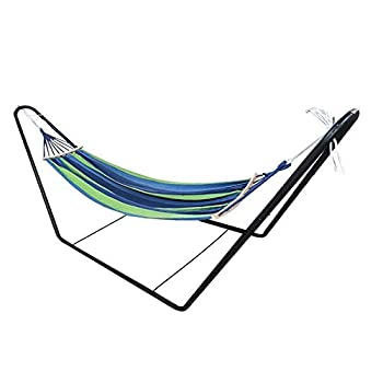 【中古】【輸入品・未使用】KT ハンモック リゾート 自立式 スタンド おしゃれ 室内 インテリア ビーチ カフェ アウトドア リゾート (ブルー) [並行輸入品]