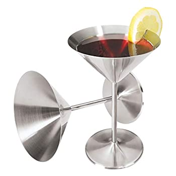 【中古】【輸入品・未使用】Oggi 8-Ounce Stainless Steel Martini Goblets%ｶﾝﾏ% Set of 2 by Oggi