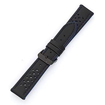 【中古】【輸入品・未使用】MS-755 Hadley-Roma メンズ カーフスキンレザー腕時計バンド ブルー 18mm
