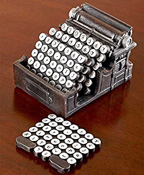 【中古】【インポート品・未当て嵌める】5-Pc.Typewriter Coaster Set by GetSet2Save その他-キッチン用品・食器・調理器具