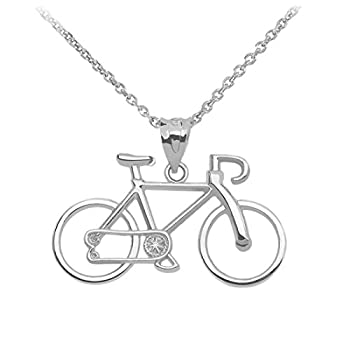 【中古】【輸入品・未使用】自転車 スポーツ チャーム バイク ペンダント ネックレス 925スターリングシルバー%ｶﾝﾏ%