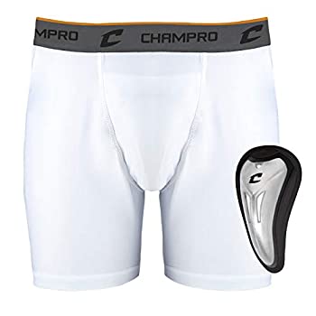 【中古】【インポート品・未当て嵌める】CHAMPRO Bps14acwl コンプレッションボクサーショーツ 優勝杯付き添い人 ポリエステル/スパンデックス L 白いこと