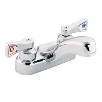 【中古】【インポート品・未当てはめる】Moen 8210?F05?Commercial m-dura with 4-inch Centerser洗面所水道の栓、2.5in生き胆手持ち部分、0.5-gpm、Cr