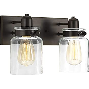 【中古】【輸入品・未使用】Progress Lighting p300046?Calhoun 2ライト13???1?/ 4?%ﾀﾞﾌﾞﾙｸｫｰﾃ%ワイド浴室洗面化粧台ライトWit、 ブラウン 94300046020 1