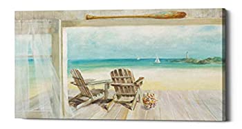 【中古】【インポート品・未当て嵌める】Danhui NAI Epic Graffiti \u0027Seaside Morning\u0027 キャンバスウォールアート 12in x 24in 青み