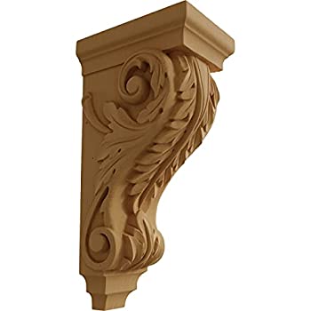 【中古】【輸入品・未使用】(5%ﾀﾞﾌﾞﾙｸｫｰﾃ%W x 7%ﾀﾞﾌﾞﾙｸｫｰﾃ%D x 14%ﾀﾞﾌﾞﾙｸｫｰﾃ%H%ｶﾝﾏ% Alder) - Ekena Millwork CORW05X07X14ACAL 13cm W x 18cm D x 36cm H Large Acanthus W