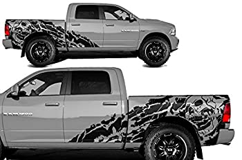 【中古】【輸入品・未使用】Dodge Ram 2009???2018?5.7ベッド%ダブルクォーテ% Nightmare %ダブルクォーテ%グラフィックキット3?Mビニールデカールラップ???マットブラック