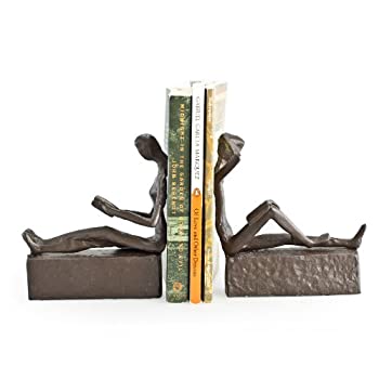 【中古】【輸入品・未使用】Danya B. ZI09013 Man & Woman Reading Metal Bookend Set