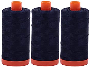 【中古】【輸入品・未使用】Aurifil Mako 50wt スレッド 3 L スプール ベリーダークネイビー (2785x3)
