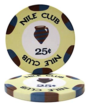 【中古】【輸入品・未使用】((dollars)0.25) - Brybelly Nile Club Casino Grade Ceramic 10-gramme Poker Chip - Pack of 50｜スカイマーケットプラス 15,419円