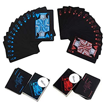【中古】【輸入品・未使用】(Golden) - Waterproof Plastic Poker Playing Cards%ｶﾝﾏ% Black PVC Poker Table Cards Classic Magic Tricks Tool Deck (54pcs)