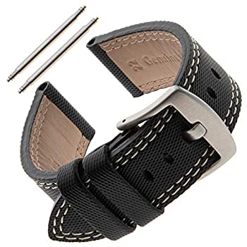 【中古】【輸入品・未使用】Gilden Gents 20-22mm ポリウレタンとレザー スポーツウォッチストラップ KS01 22 millimeter end width ブラック