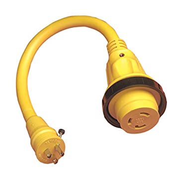 【中古】【輸入品・未使用】Marinco - 海洋電気ショア電源ピグテールアダプター、イエロー