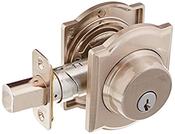 【中古】【輸入品・未使用】Schlage Lock Company B60CAM619 シングルシリンダー グレード1 デッドボルト 装飾キャメロットローズ付き サテンニッケル