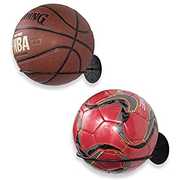 【中古】【輸入品・未使用】- 壁掛けボールホルダー - 壁掛けマルチ機能スポーツ・ボール・ホルダーとディスプレイ棚 - バスケットボールやサッカーボール バレーボールのオ|スカイマーケットプラス