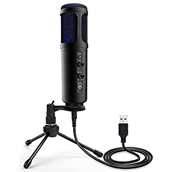 【中古】【輸入品・未使用】Pyle PDMIUSB50 USB PCレコーディングコンデンサーマイク - ブルーLED 調節可能なゲイン ヘッドホンジャック ミュートコントロール 三脚スタンド