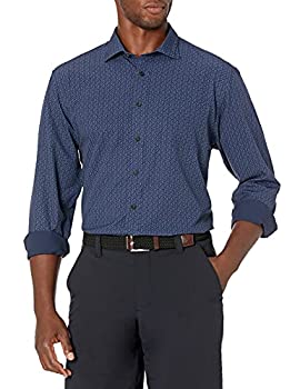 【中古】【インポート品・未当て嵌める】Greg Norman Men \u0027s Dusk Long Sleeve Woven運動競技プルオーバー S 青碧