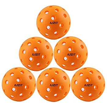 【中古】【輸入品・未使用】IUZIT アウトドア ピックルボールボール 40穴 USAPA承認 (6パック) - 高視認性オレンジピックルボールセット