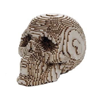【中古】【輸入品・未使用】Pacific Giftware 3Dピクセルスカルコレクション デスクトップ置物 ギフト 4インチ ベージュ 11785