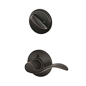 【中古】【インポート品・未当て嵌める】Schlage F59 ACC 716 LH 声遣い 室内装飾 左ぎっちょ用生き胆 デッド雄捻子付き添い人 エイジドブロンズ (室内装飾二分の一のみ)
