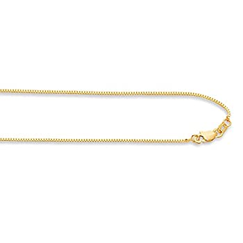 【中古】【インポート品・未当てはめる】14K 黄色 白いこと サクラ色ゴールド ボックスチェーンネックレス 0.6 粍 ロブスタークラスプ 16in 18in 20in 24in