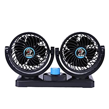 【中古】【輸入品・未使用】車ファン 電動 自動冷却ファン 車 空気循環装置 - デュアルヘッド 2速 静か パワフル 360度回転 換気 ダッシュボード 電動 車 ファン SUV 自動車