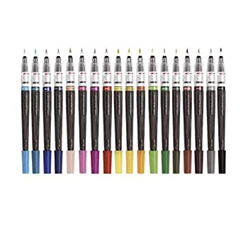 【中古】【輸入品・未使用】Pentel Art Brush%ｶﾝﾏ% Color Brush Pens%ｶﾝﾏ% 18 Color Set (Japan Import) [Komainu-Dou Original Package] by Pentel｜スカイマーケットプラス