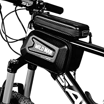 【中古】【輸入品・未使用】WILD MAN ハードシェル タッチスクリーン 自転車 フロントトップ チューブ バイクバッグ 携帯電話ホルダー付き 6.0インチ以下の携帯電話用