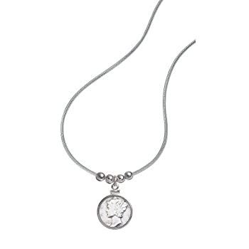 【中古】【輸入品・未使用】スターリングシルバーMercury Dimeペンダント