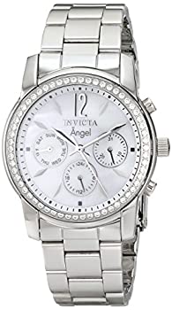 【中古】【インポート品・未当て嵌める】Invicta Women\u0027s 11768 Angel Crystal Accented Mother-Of-Pearl Dial Stainless Steel Watch