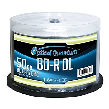 【中古】【輸入品・未使用】Optical Quantum OQBDRDL06LT-50 50 Pack 6X 50GB BD-R DL Blu-Ray Blank Disc Logo Top