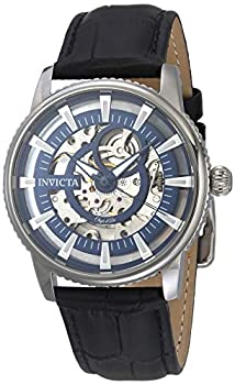 【中古】【インポート品・未当て嵌める】Invicta Men \u0026apos;s \u0026apos; objet D \u0026apos; Art \u0026apos; Automaticステンレス鋼スチール写真andなめし革Casual Watch %ｶﾝﾏ% Color : Black ( Model : 226