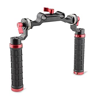 【中古】【輸入品・未使用】camvateレザーハンドル15?mmロッドショルダーマウントリグArriロゼットfor DSLR (レッド)|スカイマーケットプラス