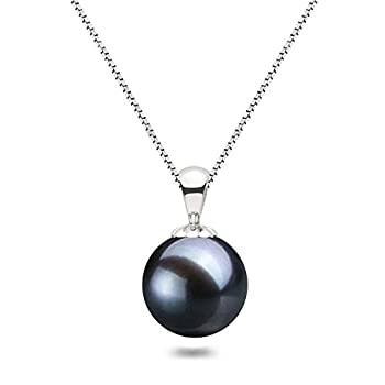 【中古】【輸入品・未使用】Orien Jewelry ブラック日本製AAAA 6-10mm アコヤ養殖真珠ペンダントネックレス 16インチ/18インチ ソリティアネックレスペンダント