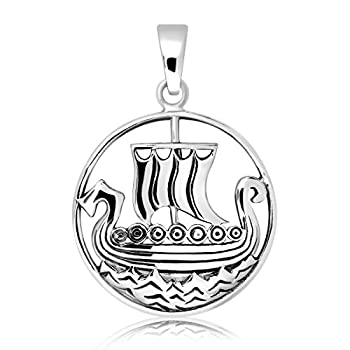 【中古】【インポート品・未当て嵌める】WithLoveSilver益荒男925スターリングしろがね色Norse Viking Ship舟艇シャンデリヤ その他-ジュエリー・アクセサリー