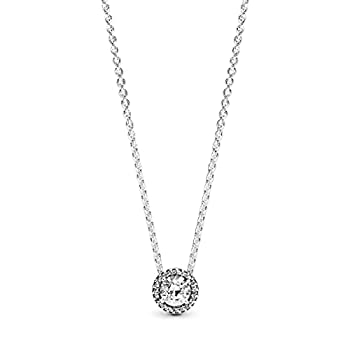 【中古】【輸入品・未使用】Pandora ジュエリーネックレス 17.7インチ ラウンドスパークル ヘイロー スターリングシルバー キュービックジルコニア 彼女へのギフト%ｶﾝﾏ% 17.