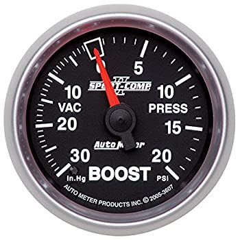 【中古】【輸入品・未使用】オートメーター 3607 Sport-Comp II 2-1/16インチ 30インチ Hg/20 PSI メカニカルバキューム/ブーストゲージ