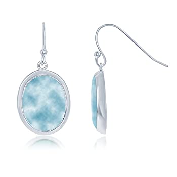【中古】【輸入品・未使用】Beaux Bijoux スターリングシルバー ラリマーイヤリング レディース 美しい天然ドミニカラリマージュエリー ブルーラリマーストーン ユニークな