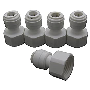 【中古】【輸入品・未使用】プラスチックメス1?/ 2?%ﾀﾞﾌﾞﾙｸｫｰﾃ% to 3?/ 8?%ﾀﾞﾌﾞﾙｸｫｰﾃ%チューブクイックコネクタホワイトRO水フィルタ5個パック｜スカイマーケットプラス