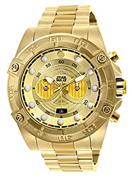 【中古】【インポート品・未当て嵌める】Invicta Men\u0027s 26525 Star Wars Quartz Multifunction Gold Dial Watch
