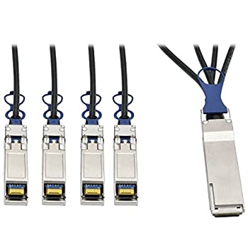 【中古】【インポート品・未当て嵌める】Tripp Lite 40GbE QSFP+ to 10GbE SFP+ Passive Copper Breakout Cable QSFP-4SFP10G Compatible 3M 10\u0027 - 40GBase direct attach cable - SFP+