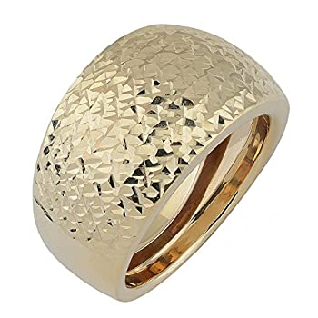 【中古】【インポート品・未当て嵌める】Kooljewelry 10K 黄色ゴールド 金剛石撥ねのける ドームリング (大きさ5、6、7、8、9)